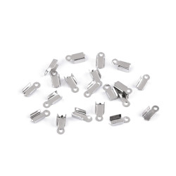 Terminații din oțel inoxidabil pentru articole piele 4 mm - Platinum (100 Bucăți)