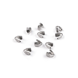 Terminații din oțel inoxidabil 3x3 mm - Platinum (10 Bucăți)