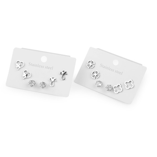 Set cercei din otel inoxidabil - Argintiu (1 Set)
