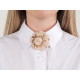 Brosa floare din satin cu strasuri ø7 cm - Bej (12 Bucăți) Brosa floare din satin cu strasuri ø7 cm - Bej (12 Bucăți)