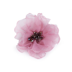 Brosa floare cu margele ø10 cm in cutie cadou - Roz vintage (1 Bucată)