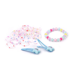 Set brățară pentru copii, agrafe și elastice de par - Multicolor (1 Set)