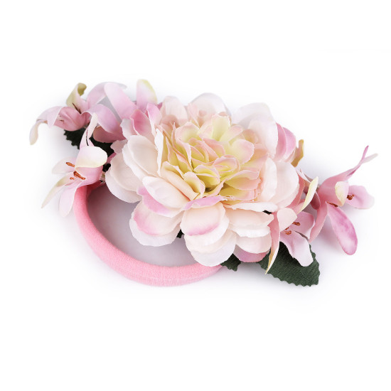 Elastic de păr cu flori - Roz foarte deschis (12 Bucăți) Elastic de păr cu flori - Roz foarte deschis (12 Bucăți)