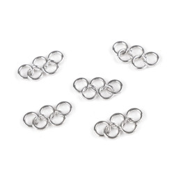 Ornament metalic cercuri olimpice 12x24 mm - Platinum (5 Bucăți)