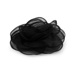 Brosa / podoaba capilara floare din organza ø10,5 cm - Negru (1 Bucată)