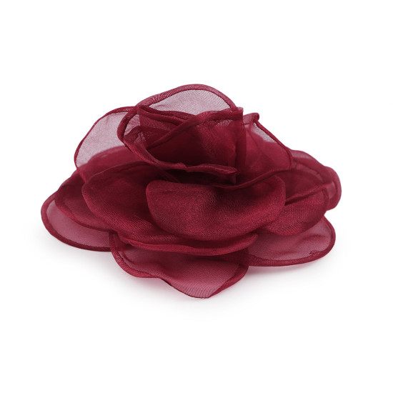 Brosa / podoaba capilara floare din organza ø10,5 cm - Roșu (4 Bucăți)