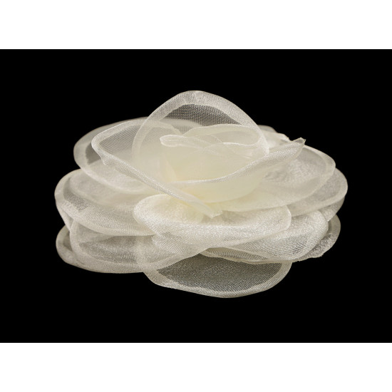 Brosa / podoaba capilara floare din organza ø10,5 cm - Roșu (4 Bucăți)
