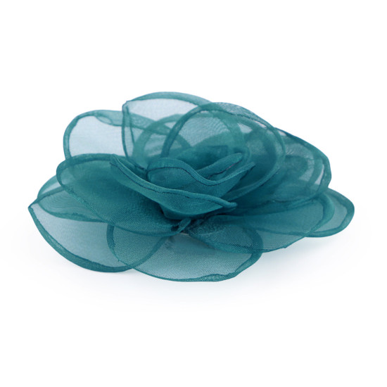 Brosa / podoaba capilara floare din organza ø10,5 cm - Roșu (4 Bucăți)