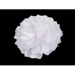 Brosa / podoaba capilara floare din satin ø11 cm - Alb (1 Bucată)
