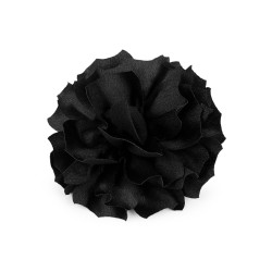 Brosa / podoaba capilara floare din satin ø11 cm - Negru (1 Bucată)