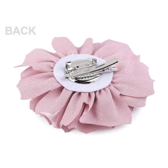 Brosa / podoaba capilara floare din satin ø11 cm - Roz somon deschis (1 Bucată) Brosa / podoaba capilara floare din satin ø11 cm - Roz somon deschis (1 Bucată)