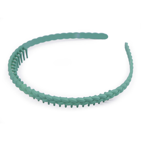 Bentita din plastic cu pieptene - Verde salvie inchis (6 Bucăți) Bentita din plastic cu pieptene - Verde salvie inchis (6 Bucăți)