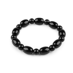 Bratara elastcica din margele de sticla - Negru (1 Bucată)