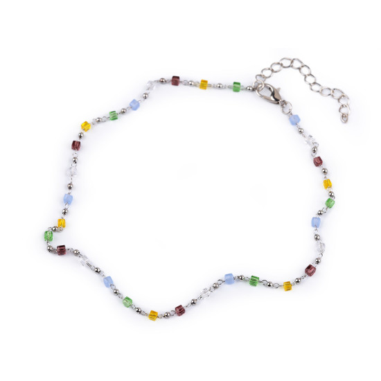 Colier din otel inoxidabil cu margele de sticla si perle - Multicolor (2 Bucăți) Colier din otel inoxidabil cu margele de sticla si perle - Multicolor (2 Bucăți)