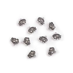 Pandantiv elefant 12x10 mm - Platinum (10 Bucăți)