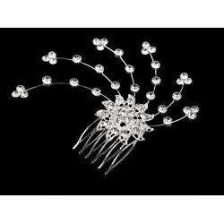 Pieptene de păr cu pietre strasuri - Cristal (1 Bucată)
