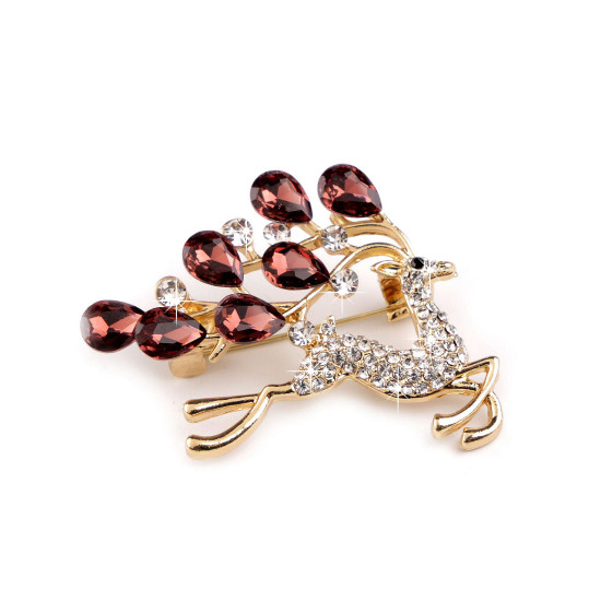 Brosa cerb cu strasuri - Cristal (1 Bucată) Brosa cerb cu strasuri - Cristal (1 Bucată)