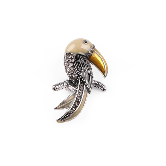 Brosa tucan cu strasuri - Verde (4 Bucăți) Brosa tucan cu strasuri - Verde (4 Bucăți)