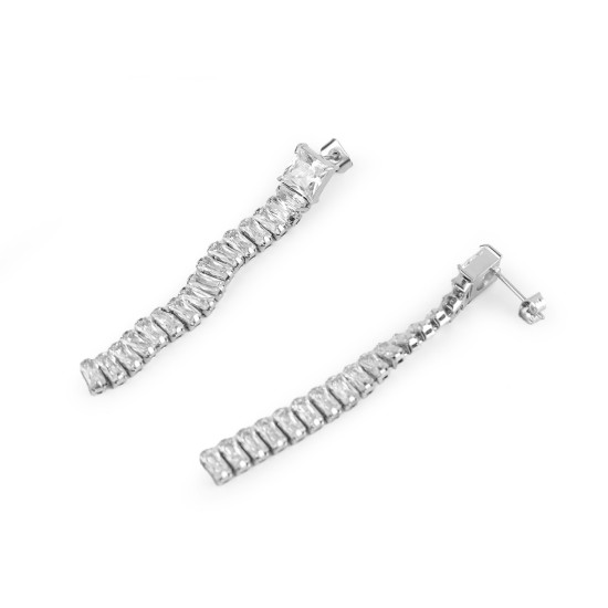 Cercei din oțel inoxidabil cu strasuri - Cristal (1 Pereche) Cercei din oțel inoxidabil cu strasuri - Cristal (1 Pereche)
