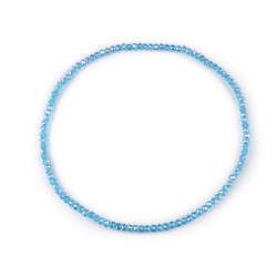 Colier elastic cu strasuri - Albastru azur (1 Bucată)