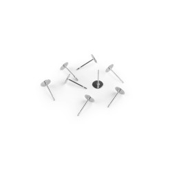 Bază cercei cu tijă din oțel inoxidabil, ø4; 6; 8 mm - Platinum (40 Bucăți)