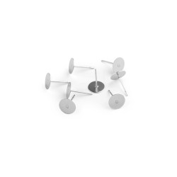 Bază cercei cu tijă din oțel inoxidabil, ø4; 6; 8 mm - Platinum (40 Bucăți)