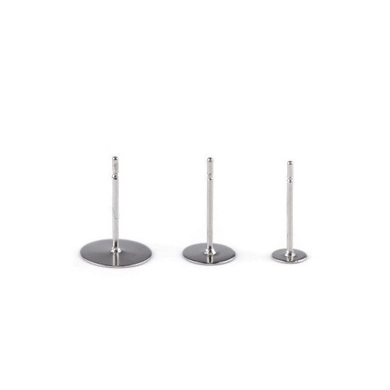 Bază cercei cu tijă din oțel inoxidabil, ø4; 6; 8 mm - Platinum (8 Bucăți) Bază cercei cu tijă din oțel inoxidabil, ø4; 6; 8 mm - Platinum (8 Bucăți)