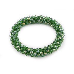 Bratara / elastic de par din margele - Verde (1 Bucată)