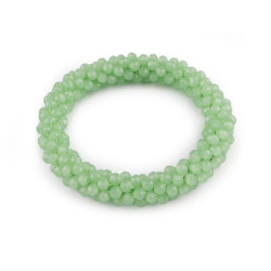 Bratara / elastic de par din margele - Verde tei (1 Bucată)