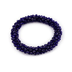 Bratara / elastic de par din margele - Bleumarin (1 Bucată)