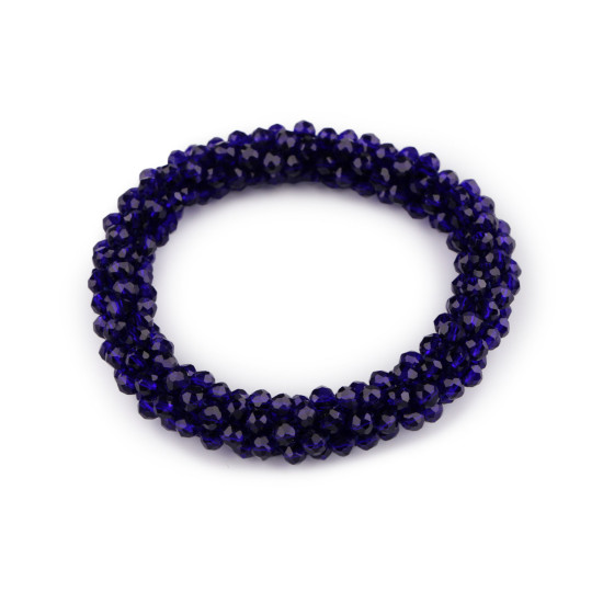 Bratara / elastic de par din margele - Bleumarin (1 Bucată) Bratara / elastic de par din margele - Bleumarin (1 Bucată)