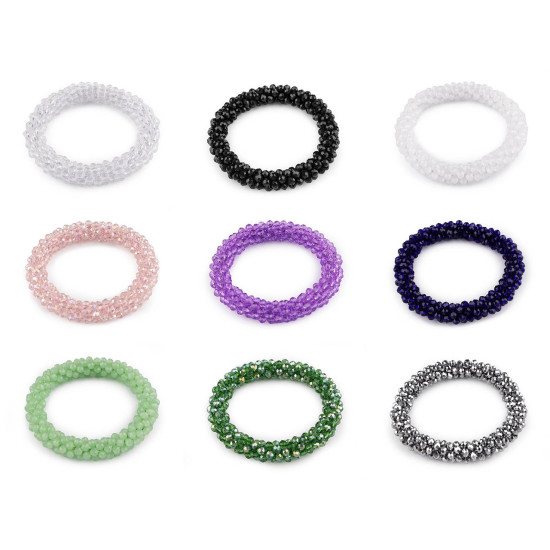 Bratara / elastic de par din margele - Bleumarin (1 Bucată) Bratara / elastic de par din margele - Bleumarin (1 Bucată)
