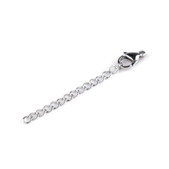 Carabină cu lanț prelungitor din oțel inoxidabil 7x12 mm - Platinum (50 Bucăți) Carabină cu lanț prelungitor din oțel inoxidabil 7x12 mm - Platinum (50 Bucăți)