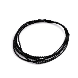 Bentiță elastică de păr - Negru (1 Bucată)