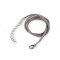 Snur din piele ecologica cu carabină din otel inoxidabil, lungime 46 cm - Gri neutral (1 Bucată)