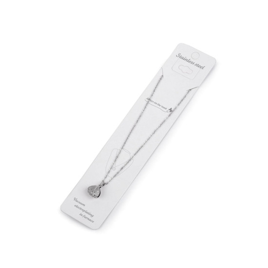 Colier din oțel inoxidabil scoică cu perlă - Argintiu (1 Bucată) Colier din oțel inoxidabil scoică cu perlă - Argintiu (1 Bucată)