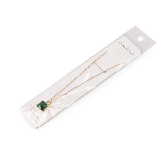 Colier din oțel inoxidabil cu strasuri - Emerald (1 Bucată) Colier din oțel inoxidabil cu strasuri - Emerald (1 Bucată)