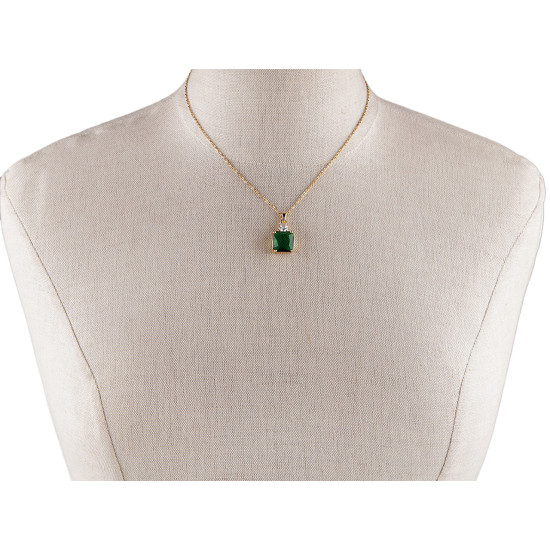 Colier din oțel inoxidabil cu strasuri - Emerald (1 Bucată) Colier din oțel inoxidabil cu strasuri - Emerald (1 Bucată)