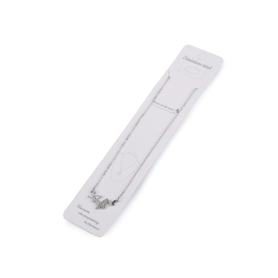 Colier fluturi din oțel inoxidabil cu strasuri - Cristal (2 Bucăți) Colier fluturi din oțel inoxidabil cu strasuri - Cristal (2 Bucăți)
