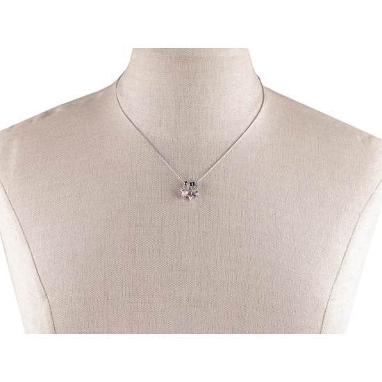 Colier din oțel inoxidabil cu strasuri - Rose (2 Bucăți) Colier din oțel inoxidabil cu strasuri - Rose (2 Bucăți)
