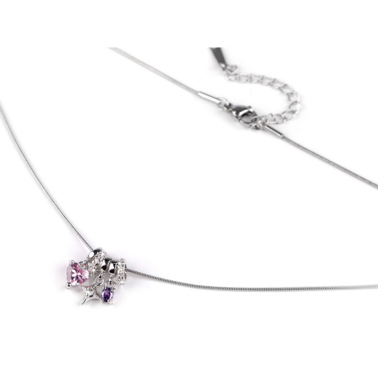 Colier din oțel inoxidabil cu strasuri - Rose (2 Bucăți) Colier din oțel inoxidabil cu strasuri - Rose (2 Bucăți)