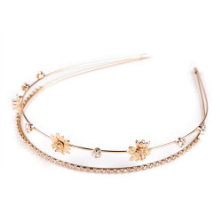 Diademă cu strasuri - Auriu rose (1 Bucată)