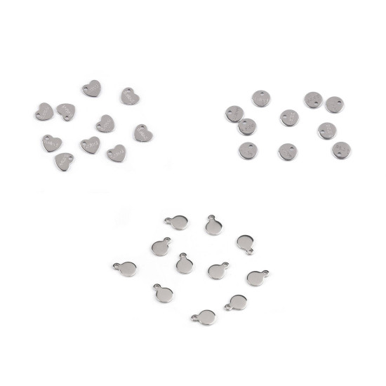 Pandantiv / componenta pentru realizarea bijuteriilor din inox cu marca s.steel - Platinum (100 Bucăți) Pandantiv / componenta pentru realizarea bijuteriilor din inox cu marca s.steel - Platinum (100 Bucăți)