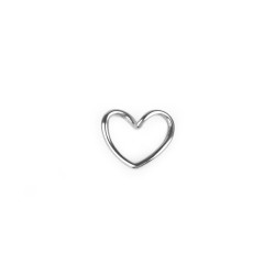 Pandantiv inima din inox pentru realizarea bijuteriilor 18x16 mm - Platinum (1 Bucată)