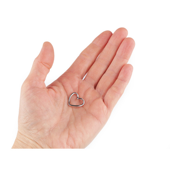 Pandantiv inima din inox pentru realizarea bijuteriilor 18x16 mm - Platinum (1 Bucată) Pandantiv inima din inox pentru realizarea bijuteriilor 18x16 mm - Platinum (1 Bucată)