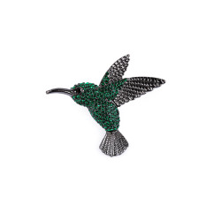 Brosa colibri cu strasuri - Emerald (1 Bucată)