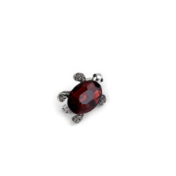 Brosa cu strasuri broasca testoasa mini - Red-brown (1 Bucată)