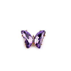 Broșă fluture cu strasuri mini - Violet (1 Bucată)