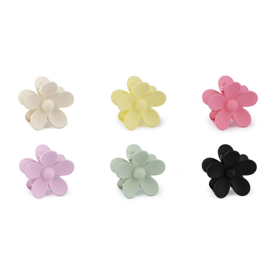 Clește de păr floare - Negru (6 Bucăți) Clește de păr floare - Negru (6 Bucăți)