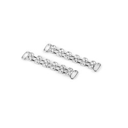 Decorațiune cu strasuri pentru îmbrăcăminte și accesorii 10x50 mm - Argintiu (10 Bucăți)